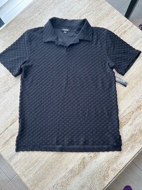 NEW 🆕 JACKSON Black Textured Short-Sleeve Polo size 18 years